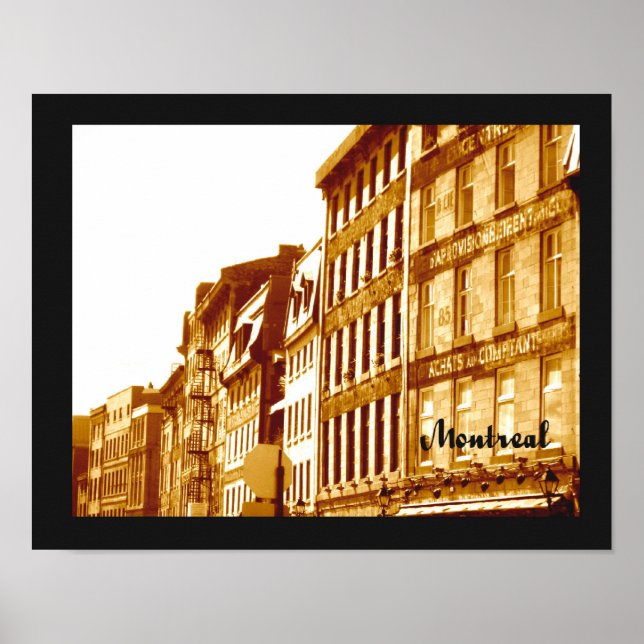 Póster Foto original del poster de Montreal tonos sepia (Frente)