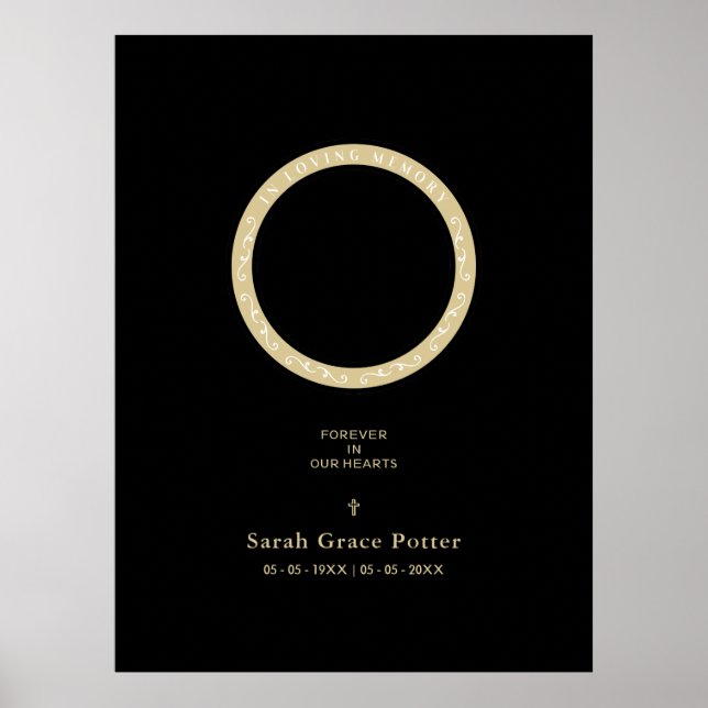 Póster Foto Ornamental Recordando a un ser querido Funera (Frente)