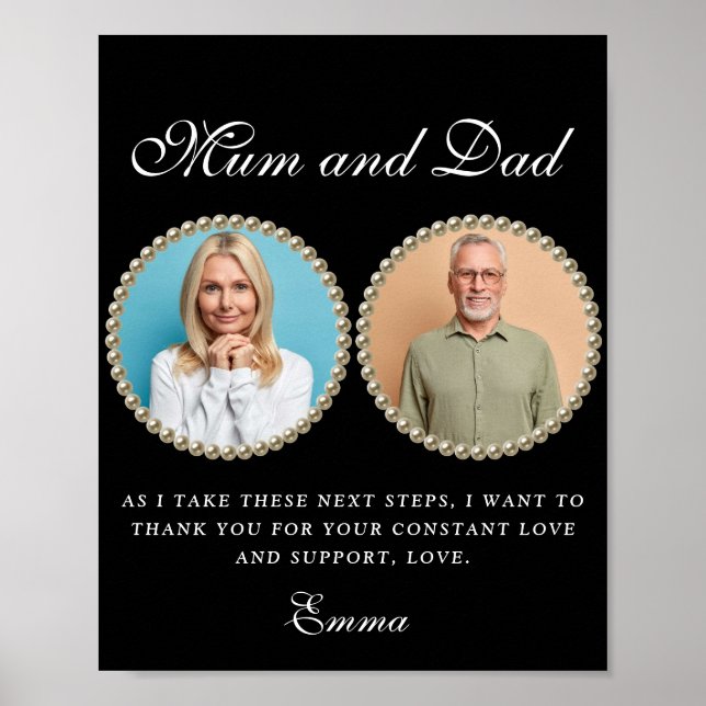 Póster Foto: Padres del regalo de novia gracias a Pos (Frente)