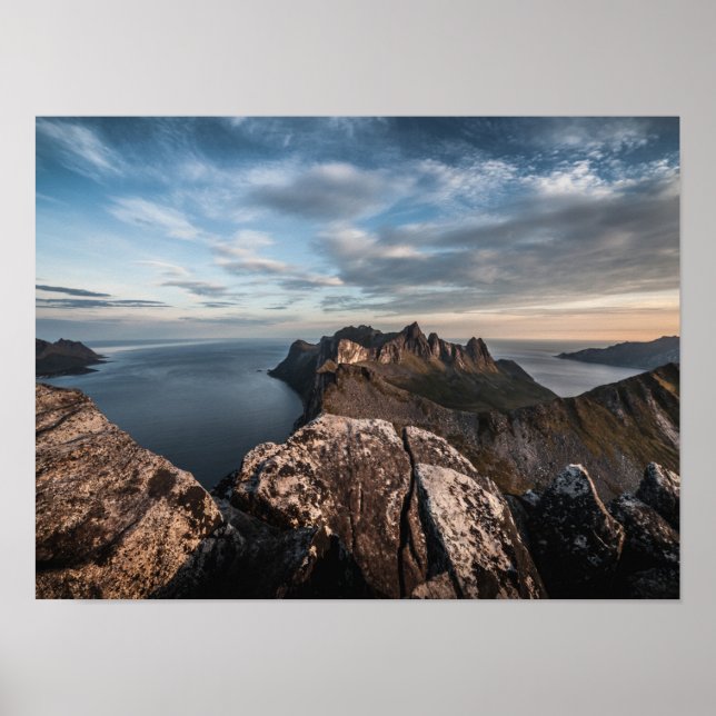 Póster Foto paisajista de la Costa de Noruega (Frente)