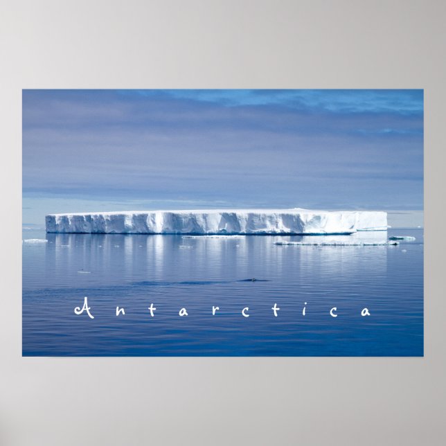 Póster Foto panorámica del iceberg de la Antártida con te (Frente)