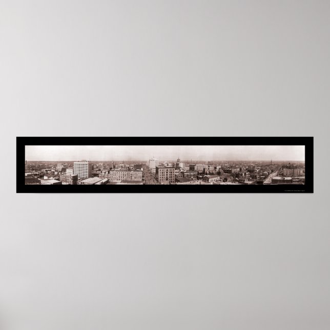 Póster Foto Panorámica Houston TX 1910 (Frente)