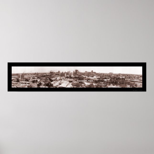Póster Foto Panorámica Houston TX 1924 (Frente)
