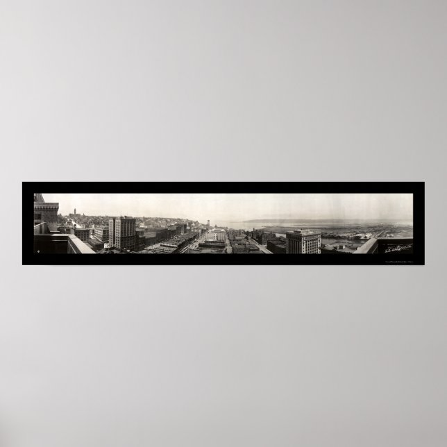 Póster Foto Panorámica Tacoma WA 1913 (Frente)