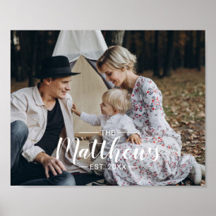 Póster Foto personalizada con apellido y año de fundación