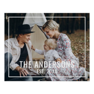 Póster Foto personalizada con apellido y año de fundación