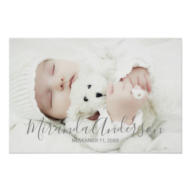 Póster Foto personalizada con nombre y texto personalizad (Anverso)