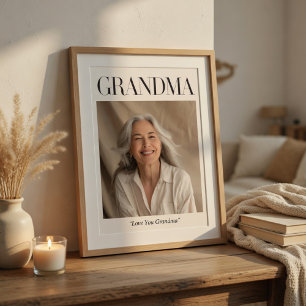 Póster Foto Personalizada de la Abuela   Te Quiero Abuela