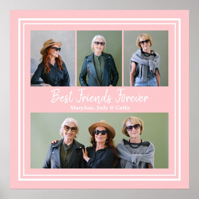 Póster Foto personalizada de los mejores amigos para siem (Frente)