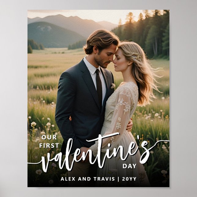 Póster Foto personalizada de un primer El día de San Vale (Frente)