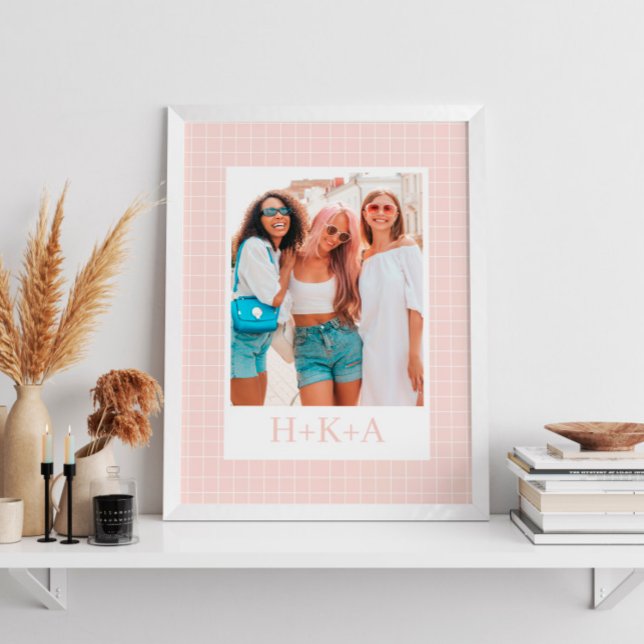 Póster Foto personalizada del mejor amigo Pastel Boho (Personalized Best Friends Photo Pastel Boho Poster
)
