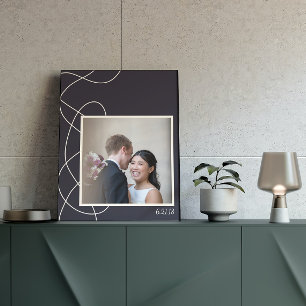 Póster Foto personalizada minimalista de la Marina Azul