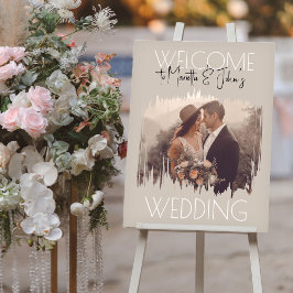 Póster Foto personalizado Boda de Taupe moderno Signo de 