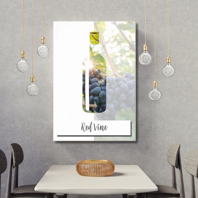 Póster Foto personalizado y texto Botella de vino rojo (Red Wine)