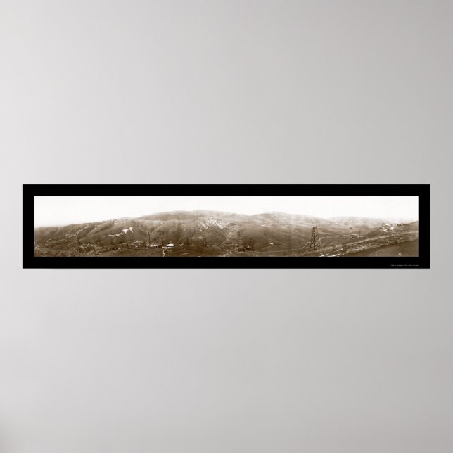 Póster Foto petrolera de las colinas de Fullerton 1910 (Frente)