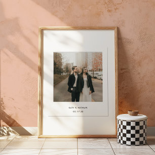 Póster Foto Polaroid de Pareja Minimalista con Nombres