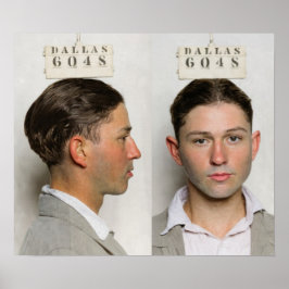 Póster Foto policial de Clyde Champion Barrow en Dallas c