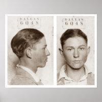 Foto policial de Clyde Champion Barrow en Dallas c