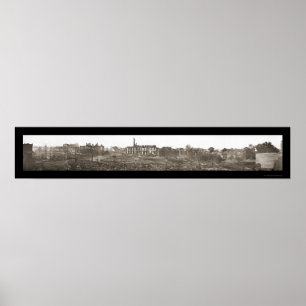 Póster Foto quemada del lago Charles LA 1910