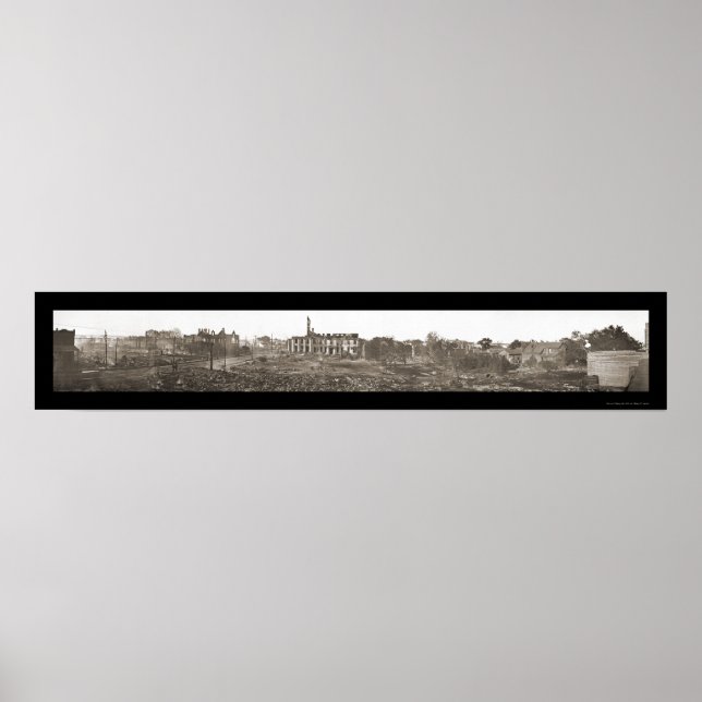 Póster Foto quemada del lago Charles LA 1910 (Frente)