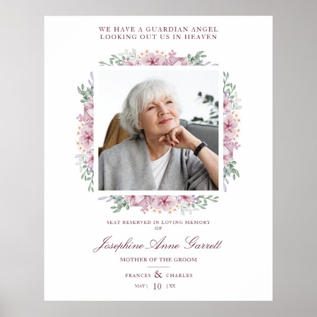 Póster Foto Recuerdo Boda Queridos Rosa Sh (Frente)