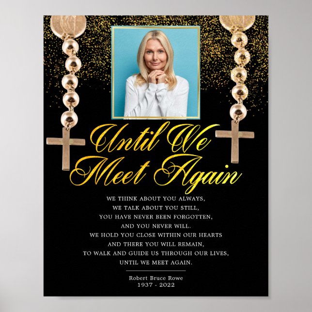 Póster Foto religiosa elegante Rótulo de poema funerario  (Frente)