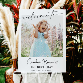 Póster Foto Rótulo de cumpleaños, Rótulo Fiesta, signo de