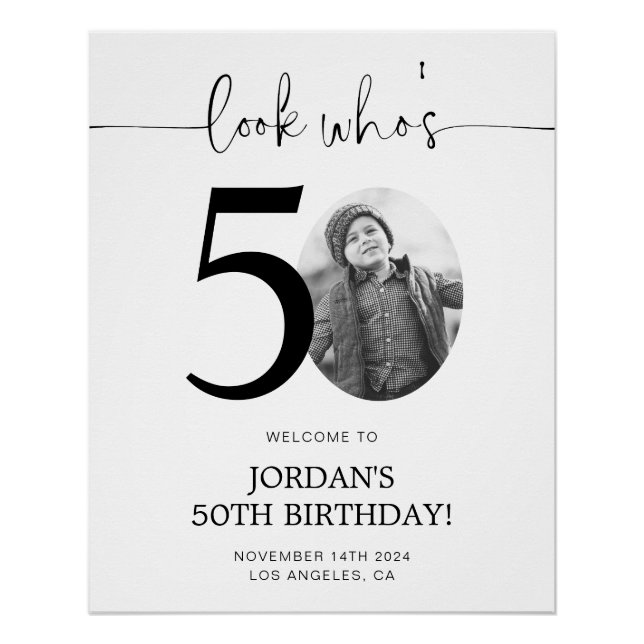 Póster Foto: Signo de bienvenida de cumpleaños número 50  (Anverso)