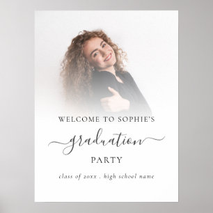 Póster Foto superpuesta Bienvenidos a la fiesta de gradua