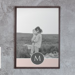 Póster Foto y nombre personalizado minimalista de color r<br><div class="desc">Foto y nombre personalizado minimalista de color rosa pastel</div>