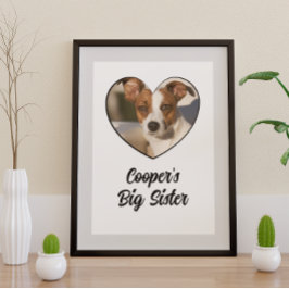 Póster Foto y texto personalizados de Perro hermano mayor