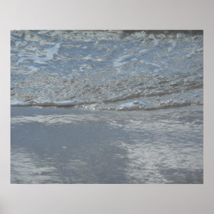 Póster Fotografía abstracta de agua lamiendo la playa