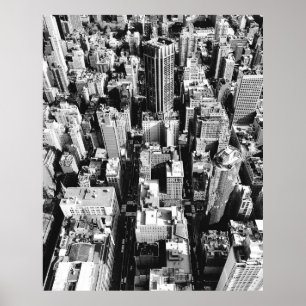 PÓSTER FOTOGRAFÍA AÉREA DE GRAYSCALE DE EDIFICIOS