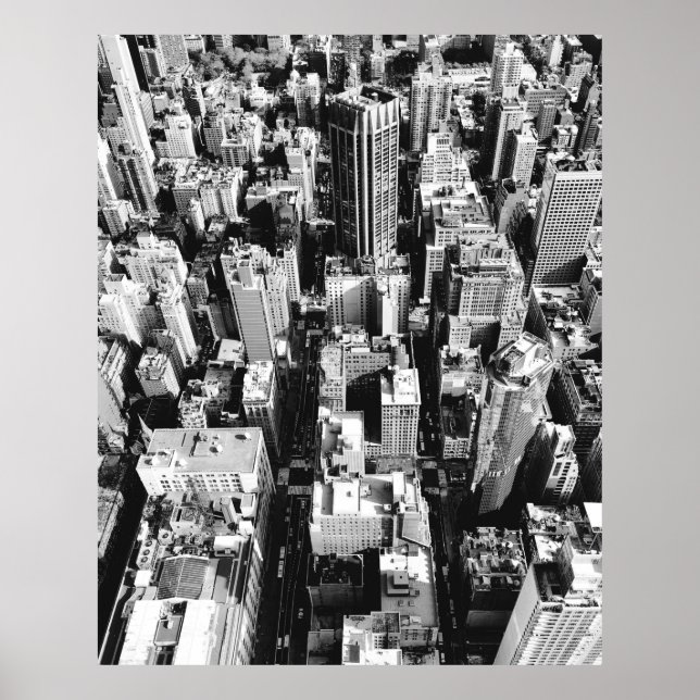 PÓSTER FOTOGRAFÍA AÉREA DE GRAYSCALE DE EDIFICIOS (Frente)