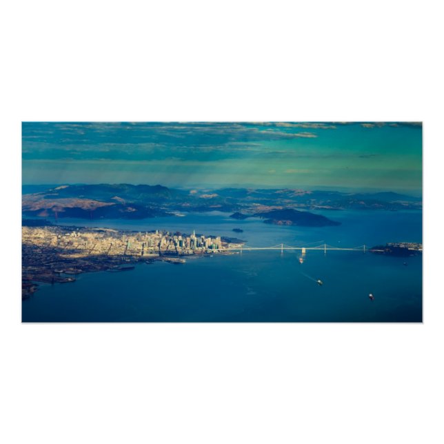 Póster Fotografía aérea de la bahía de San Francisco (Anverso)