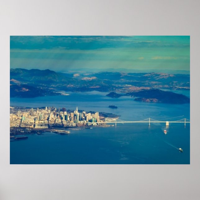 Póster Fotografía aérea de la bahía de San Francisco (Frente)