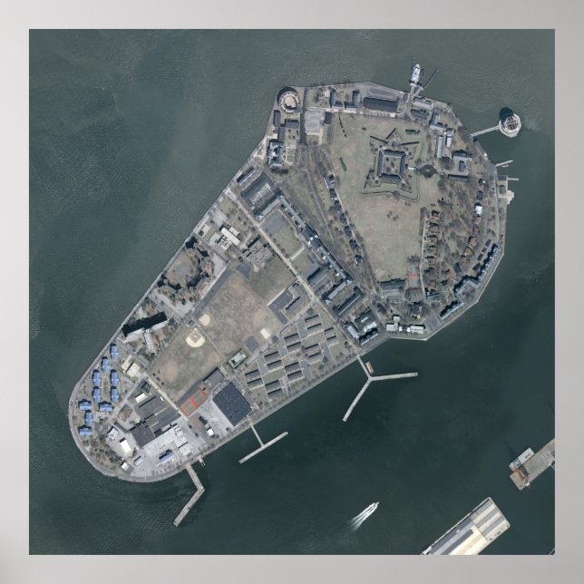 Póster Fotografía aérea de la isla Gobernadores (Frente)