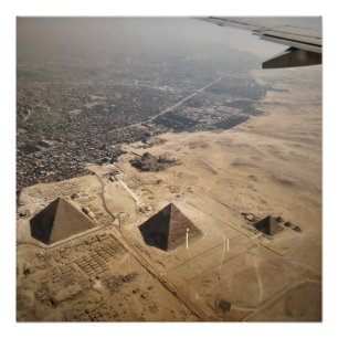 Póster fotografía aérea de pirámides de Egipto