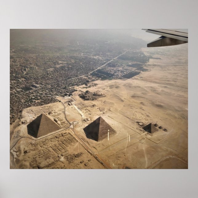 Póster fotografía aérea de pirámides de Egipto (Frente)