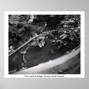 Póster Fotografía aérea del castillo de Trim, Meath Irela
