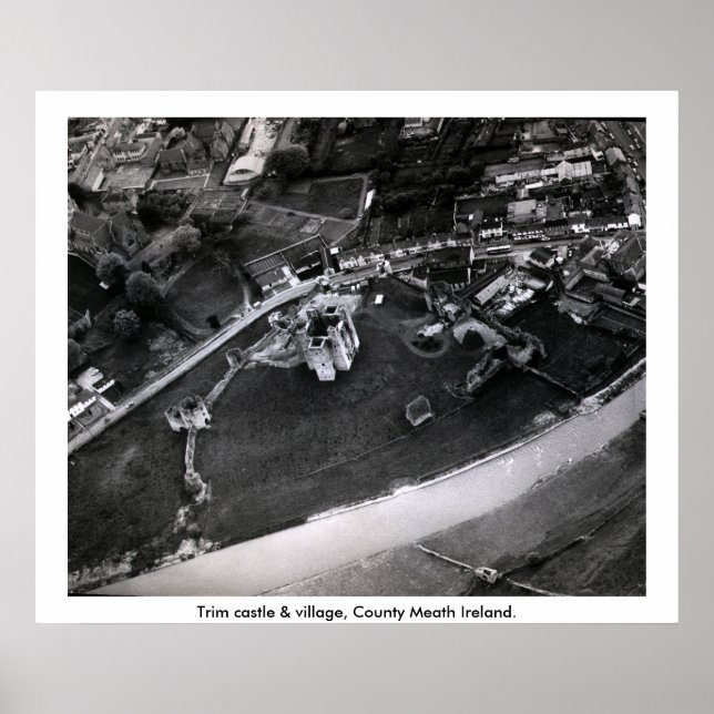 Póster Fotografía aérea del castillo de Trim, Meath Irela (Frente)