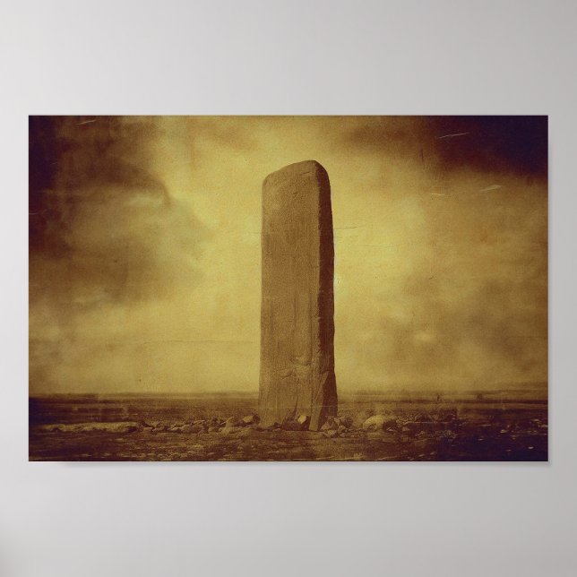Póster Fotografía antigua de un monolito en Marte (Frente)