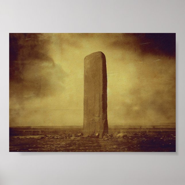 Póster Fotografía antigua de un monolito en Marte (Frente)