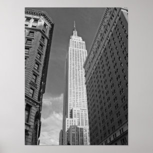Póster Fotografía blanco y negro del Empire State