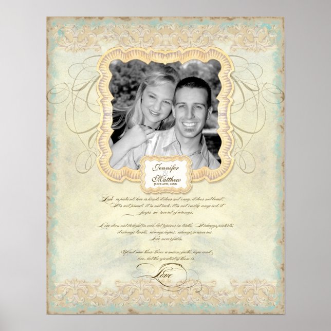 Póster Fotografía boda Capítulo Amor Baroque Elegante (Frente)