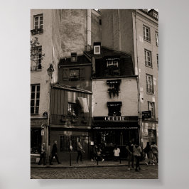 Póster fotografía callejera en blanco y negro en parís
