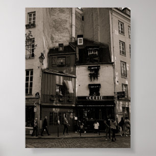 Póster fotografía callejera en blanco y negro en parís