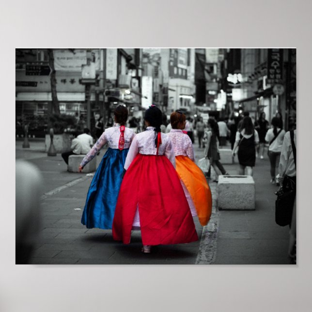 Póster fotografía chica de corea tradicional (Frente)