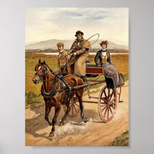 Póster Fotografía clásica del coche de excursión de Irlan
