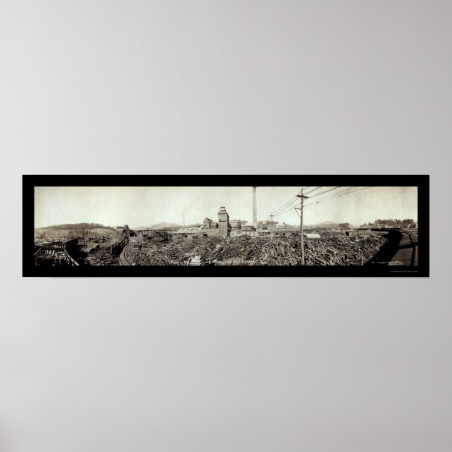 Póster Fotografía de 1910 del Champion Fiber Lumber (Frente)